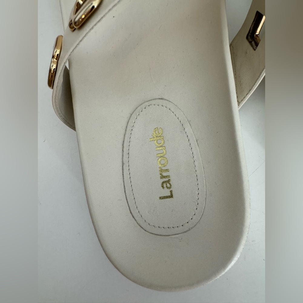 Larroudé Milan Slide In Ivory Leather 9.5 ivory leather - Picture 9 of 12